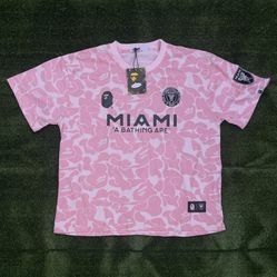 Pink BAPE x Miami FC Streetwear shirt 