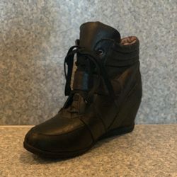 Black Wedge Sneakers 