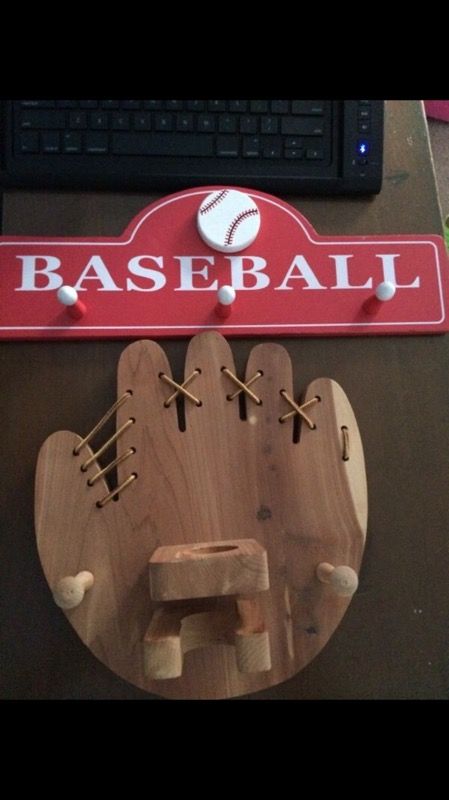 Baseball coat hanger and equipment holder