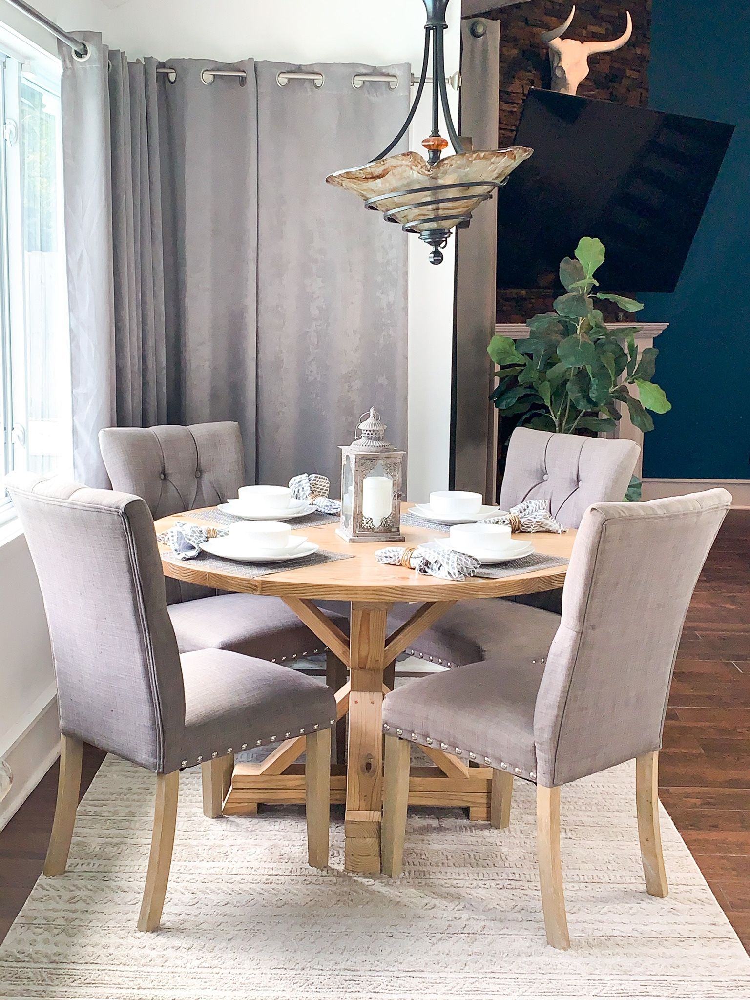 Custom Round Dining Table Breakfast Nook Bistro Farmhouse Farm House Modern Rustic Curved Bench Counter Bar RH Insp Solid Wood Set Solid Wood