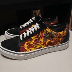 Vans  " Off The Wall"  Flaming Skull Kicks  Sk8ter Sneakers