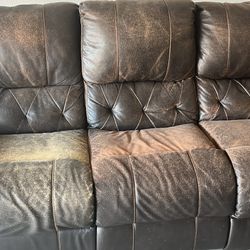 Manual Recliner Couch, Love Seat And Single Recliner