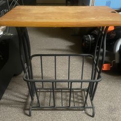 Side Table With Magazine/Book Rack