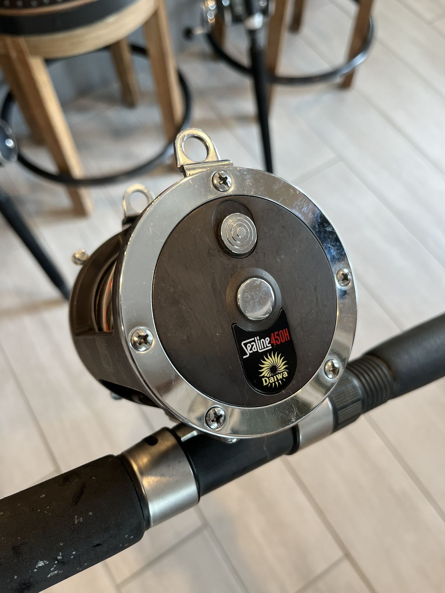 Daiwa Sealine 450H conventional reel. Ugly Stick Custom 30-60 rod. fishing combo