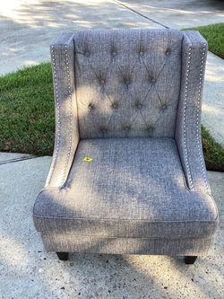 Gray Tufted Armchair