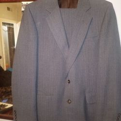 Gray Anthony Allan 
Suit Jacket w/ Pin Stripes And Matching Pants