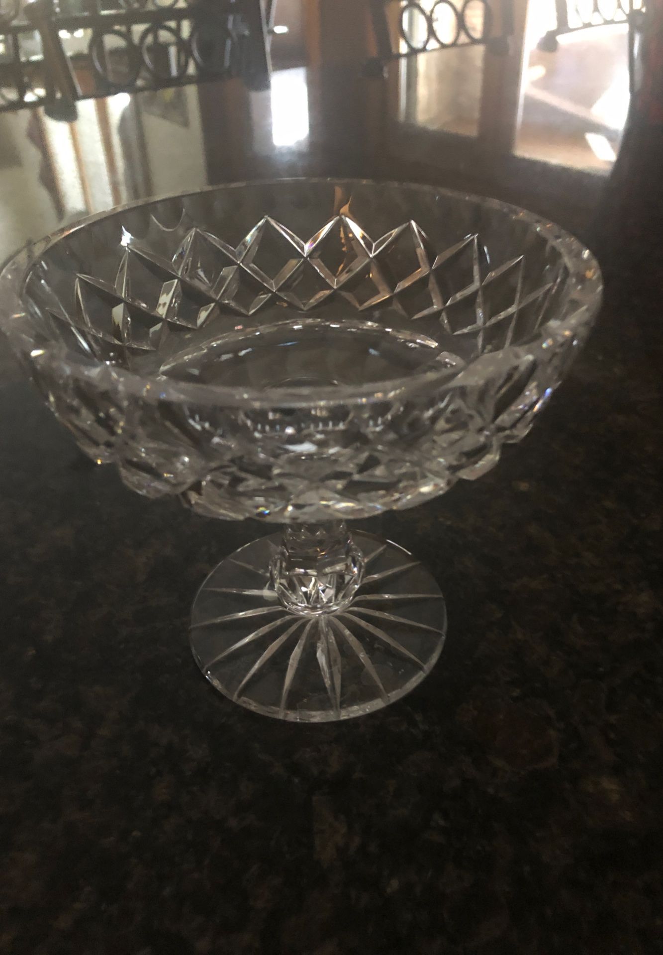 Crystal pedestal candy dish