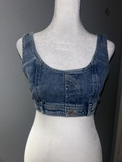 XS Jean Cropped Tank Top