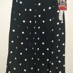 CHAUS! Black And White Polkadots Flowy Skirt. Size L (Women)