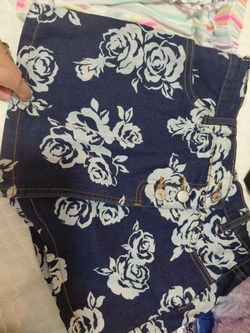 Girls floral denim shorts/shirt