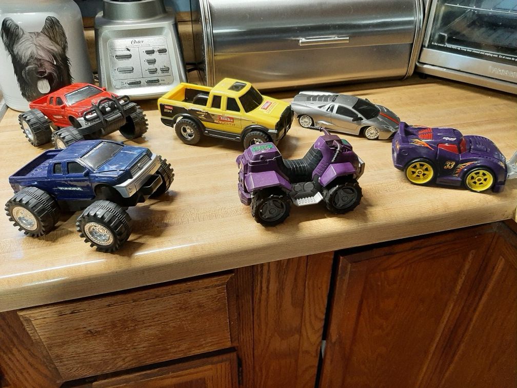 Trucks and cars