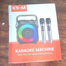 K9-M Karaoke Machine with Two Wireless Microphones