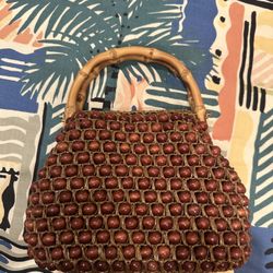 Vintage In Pristine Condition Bamboo Handle Purse
