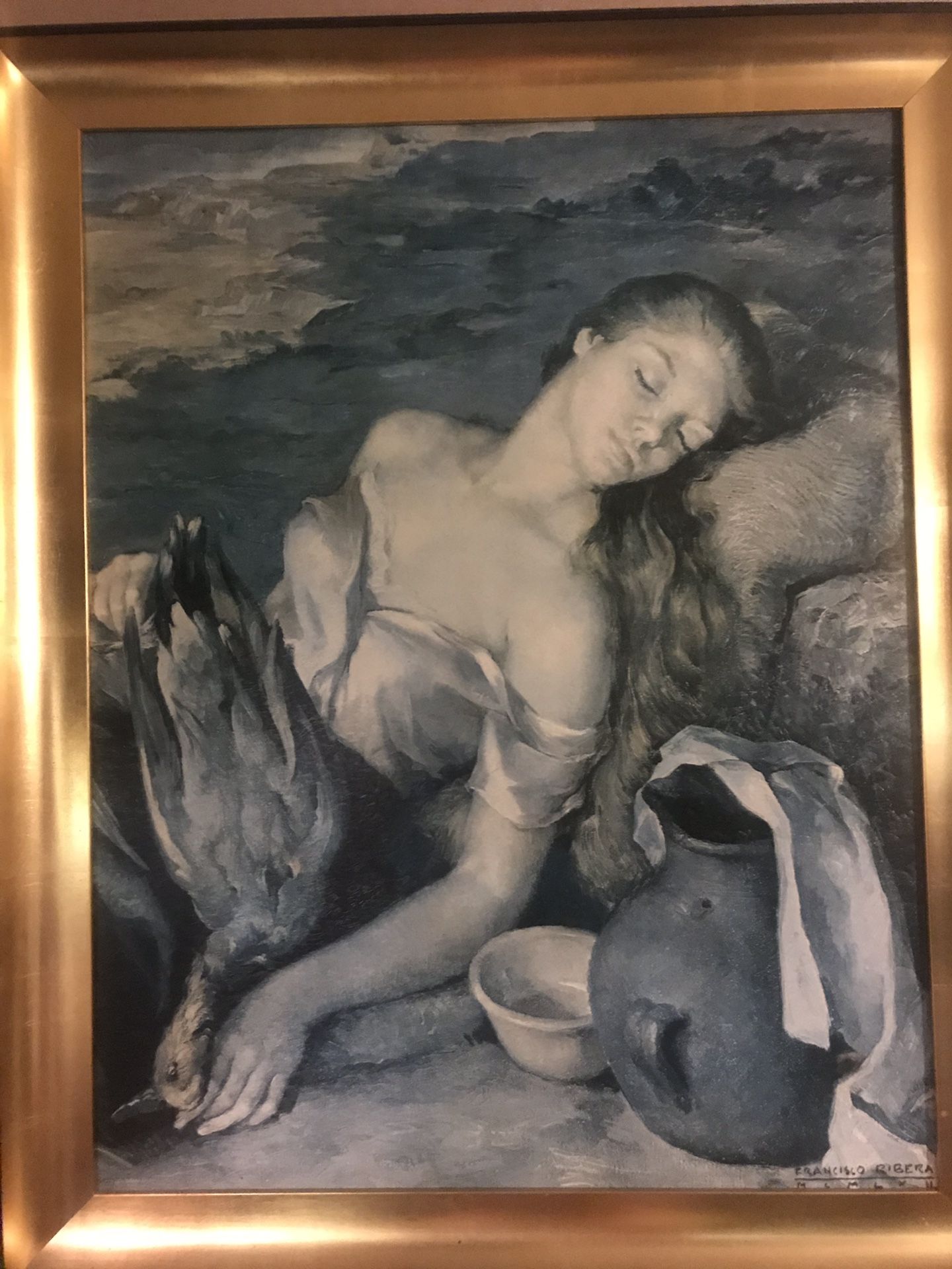 FRANCISCO RIBERA フランシスコ・リベラ 油絵 裸婦画 サイン入り