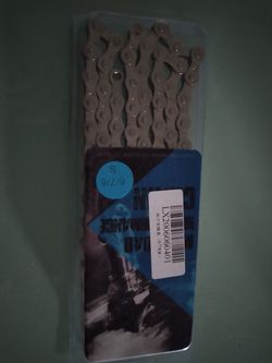New bicycle chain for rear cassettes with 6, 7, or 8 gears.