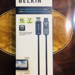 Belkin FireWire 800/400 9-pin to 6-pin Cable. Brand new. Still sealed in original packaging.