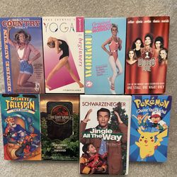 8 VHS Titles: Exercise, Children, Concert & Movies