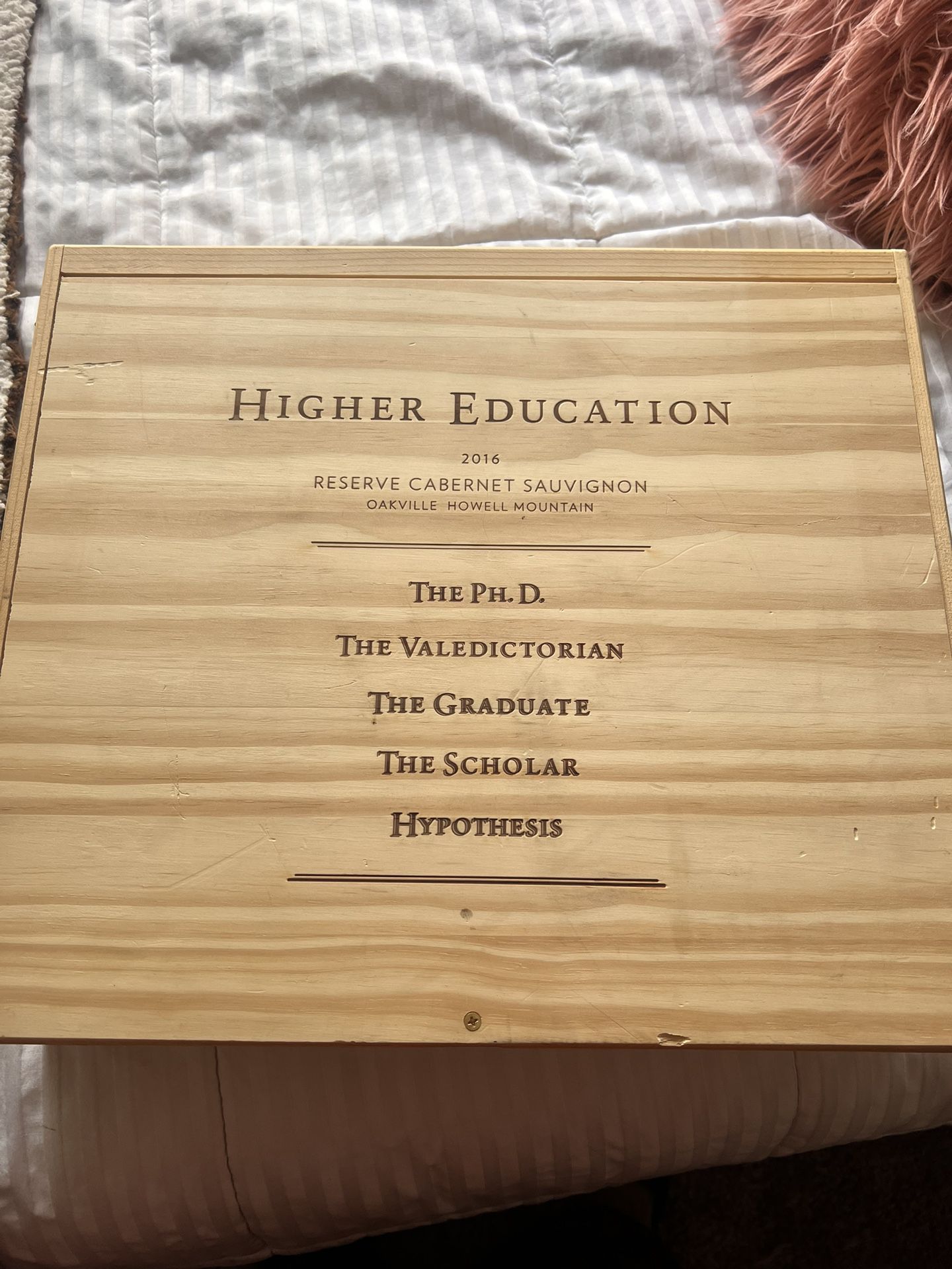 Empty Higher Education Wine Box 