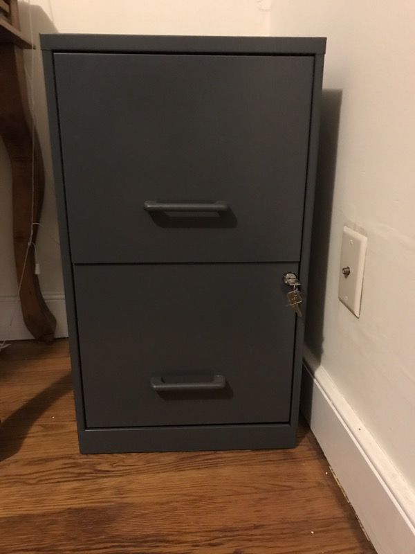Two drawer locking filing cabinet