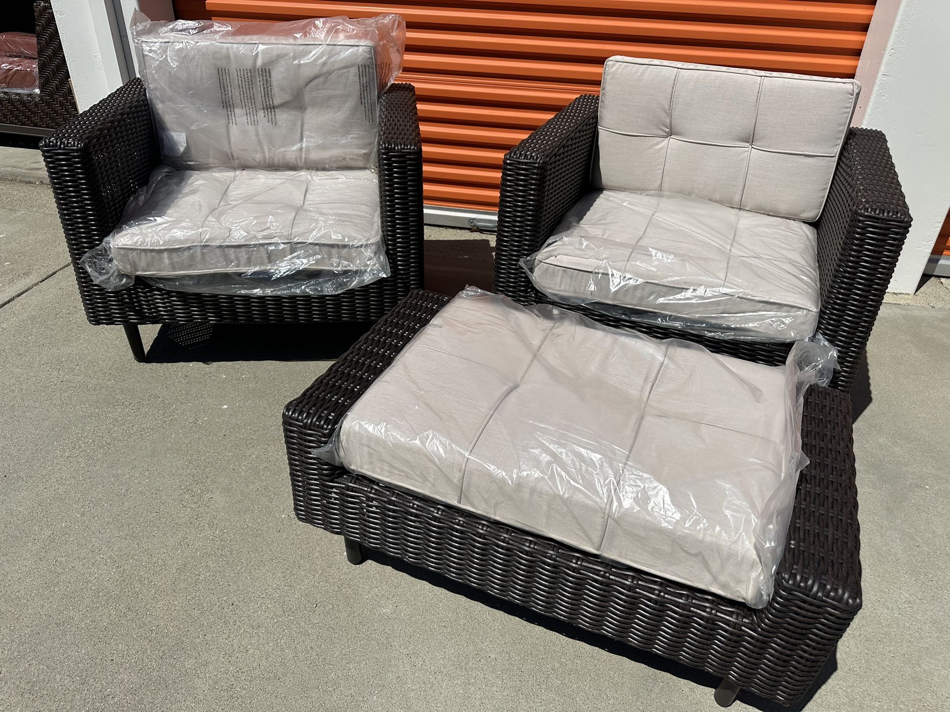 New 3pc set outdoor patio furniture sunbrella fabric