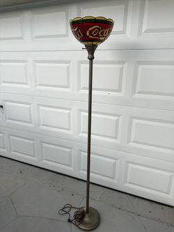 Coca-Cola Tiffany-Style Stained Glass Floor Lamp