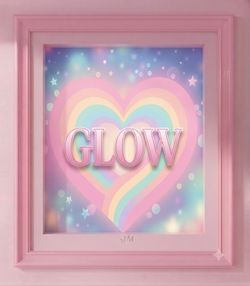 8.5x11 Cardstock Glow Pastel Heart Wall Art Print - Pink