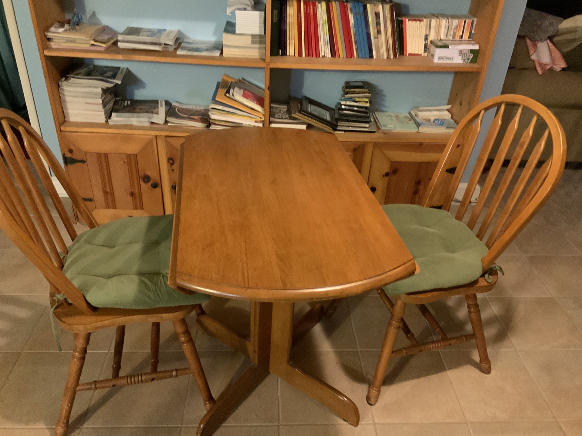 Kitchen table with two chairs.