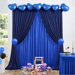 10x10ft Wrinkle Free Royal Blue Backdrop Curtains & Navy Blue Backdrop Drapes For Parties, Photo Backdrop For Birthday Wedding Party Photography Backg