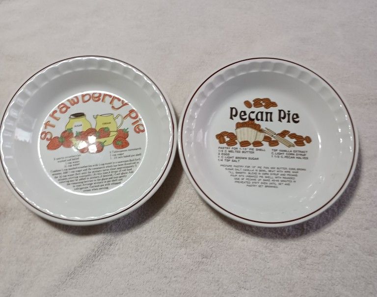 2 Vintage Hankook Ceramic Deep Dish Pie Plates