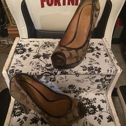Authentic Coach Heels Used But In Good Condition