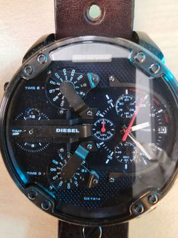 Diesel Mr. Daddy 2.0 Multi-Time Zone Chronograph Watch (DZ7314) - Dark Brown Leather