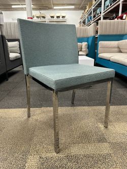 Stylex Mark 2 Armless Guest Office Chair (Blue/Chrome)