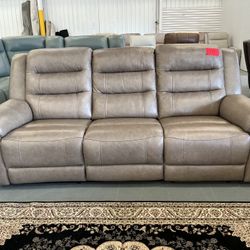 Leather Power Reclining Sofa 