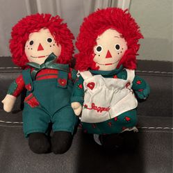 Raggedy Ann & Andy  5” Plush Dolls
