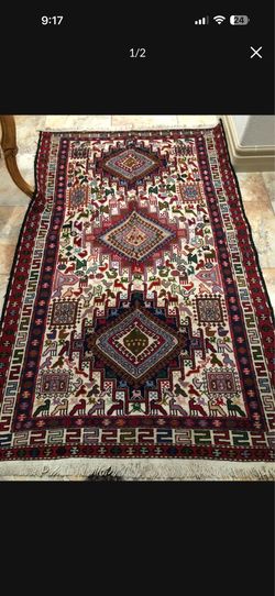 Handmade Rug From Iran 6ft By 4ft Silk And Wool Material