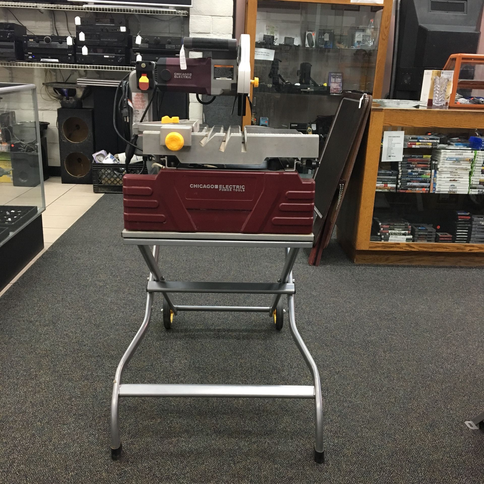 Chicago Electric 10” Industrial Tile/Brick Saw 62391 with Tray and