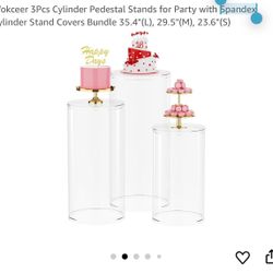 3Pcs Cylinder Pedestal Stands for PartyS)
