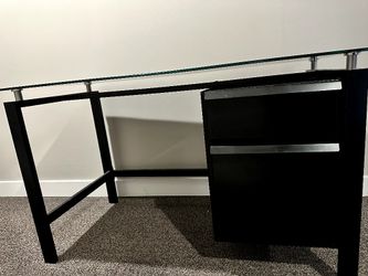 Black Glass-top Desk