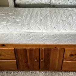 Solid Wood Twin Storage Bed 