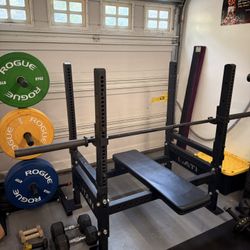 Complete Bench Press Setup — Titan Rack + Bench + Luxiaojun Power Bar (20kg)
