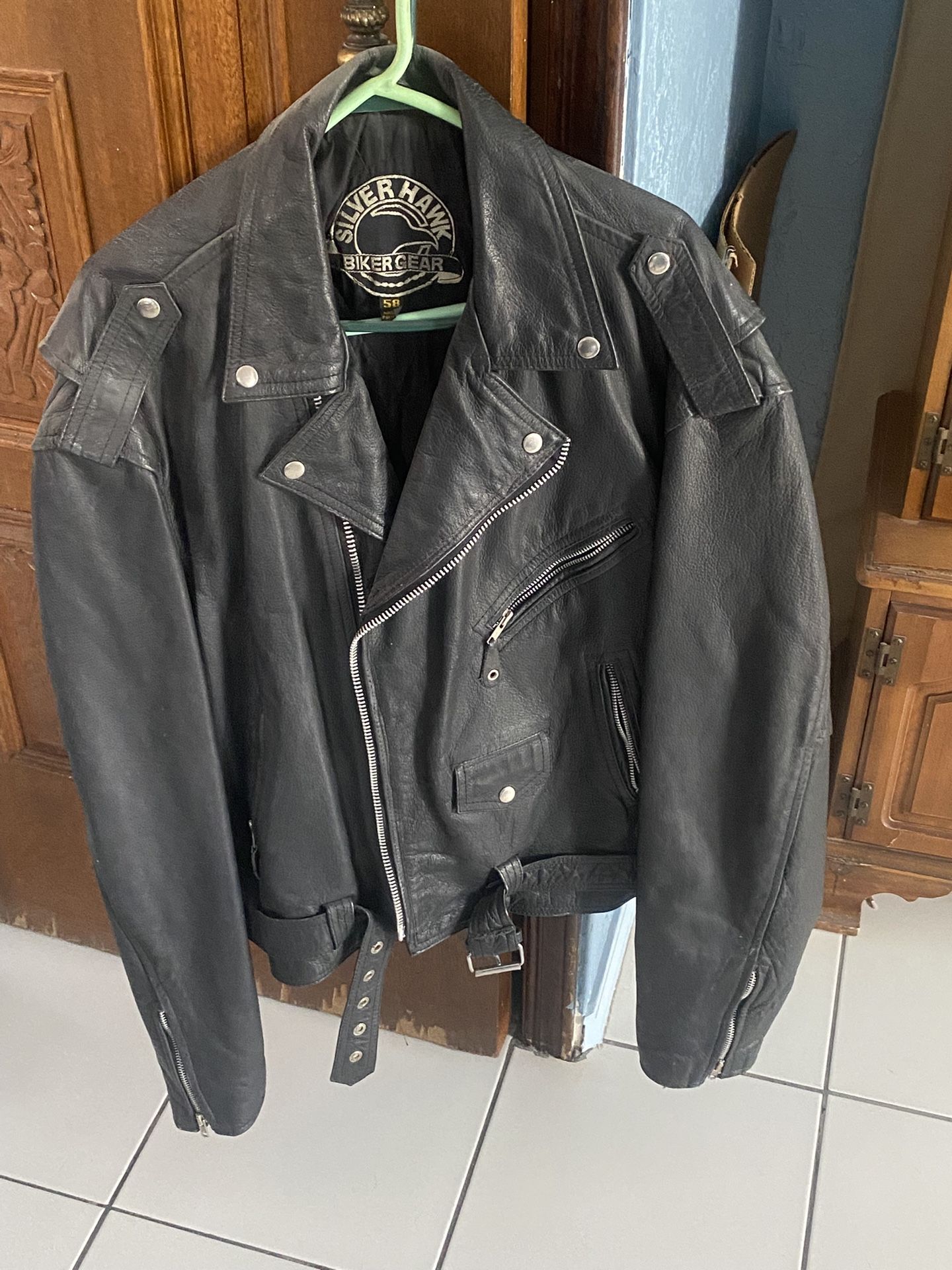 Silverhawk Biker Gear Leather Jacket