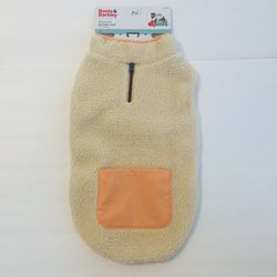 BOOTS & BARKLEY NWT Pet Beige & Peach Sherpa Vest Size Medium 
