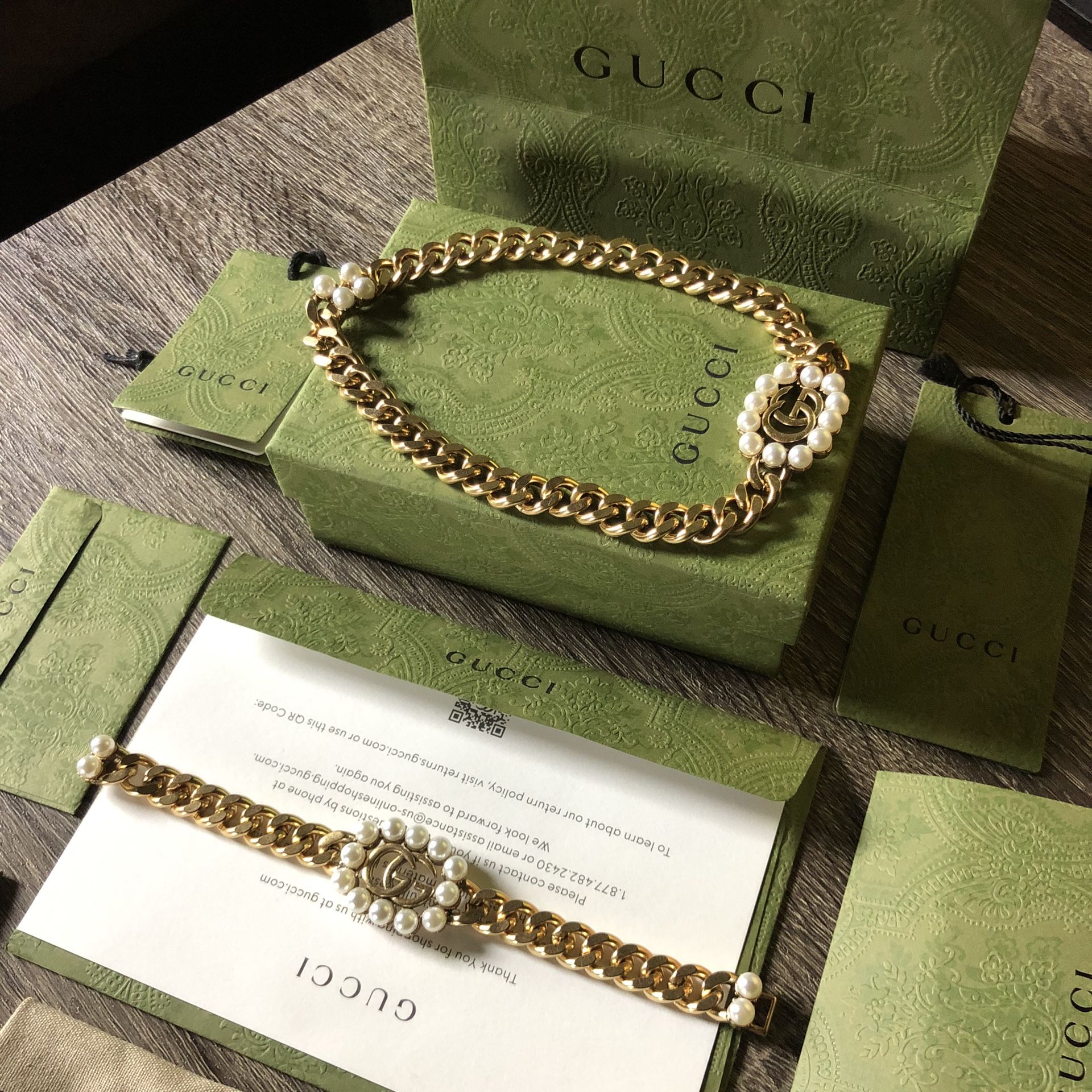 GUCCI NECKLACE & BRACELET 