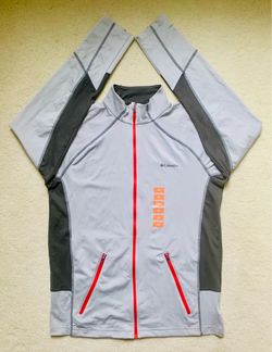 Columbia Sportswear Omni Heat Thermal Comfort Softshell Full Zip Jacket w/ 2 Zipped Pockets Gray & Red Size Sz Men’s M New NWT
