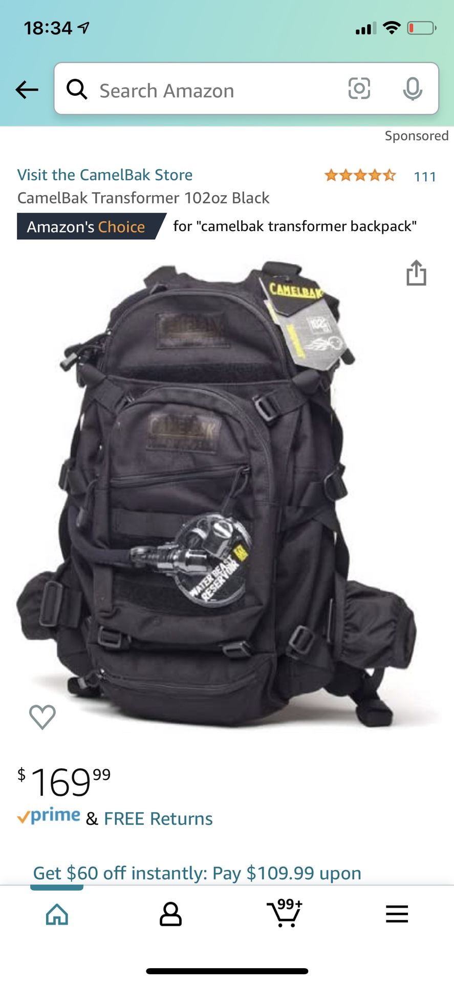 CAMELBAK TRANSFORMER 102oz