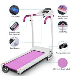800 W Folding Fitness Treadmill Running Machine-Pink 