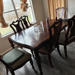 Wood Dining Room Table With Six Chairs