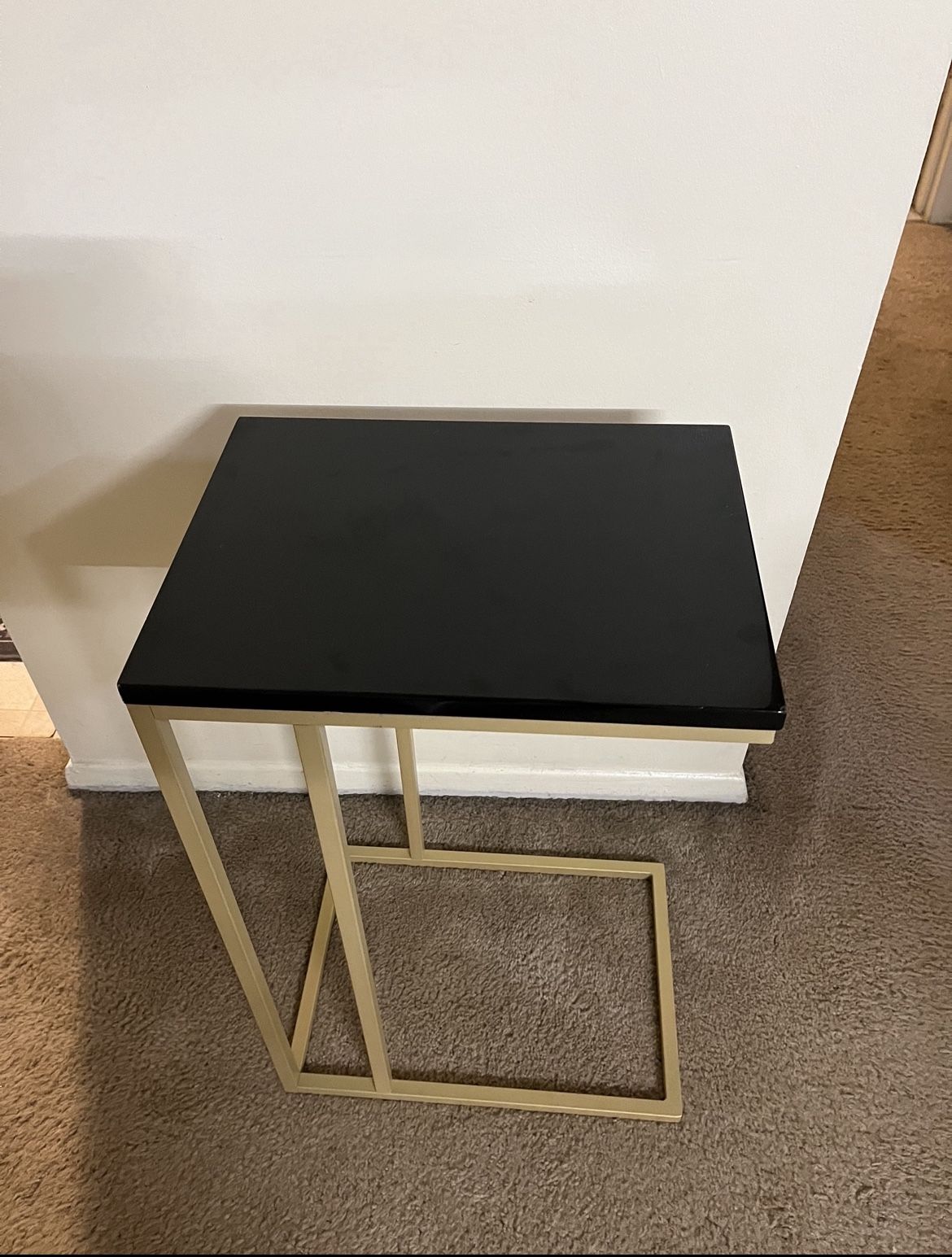 Available One Side Table 25”h 16x12” Top Black Faux Marble Gold Metal Legs Pickup In Gaithersburg Md20877