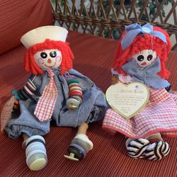 Button Baby Raggedy Ann And Raggedy Andy Button And Spool Doll