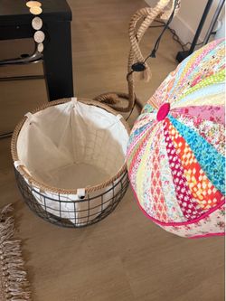 Storage bin and pillow